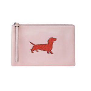 Bottega Veneta Intrecciato Pink and Red Leather Wristlet